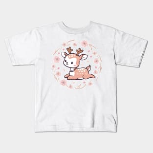 Shy Cute Deer Kids T-Shirt